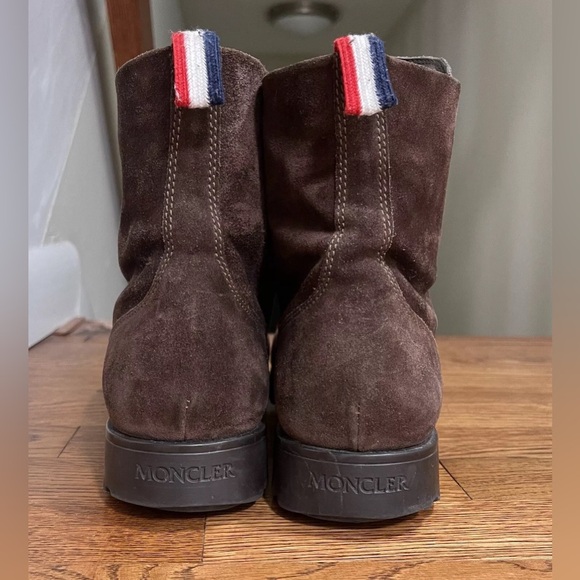 Mens Moncler Brown Suede Lace Up Combat Boots Size 42 8.5 US - Picture 9 of 9